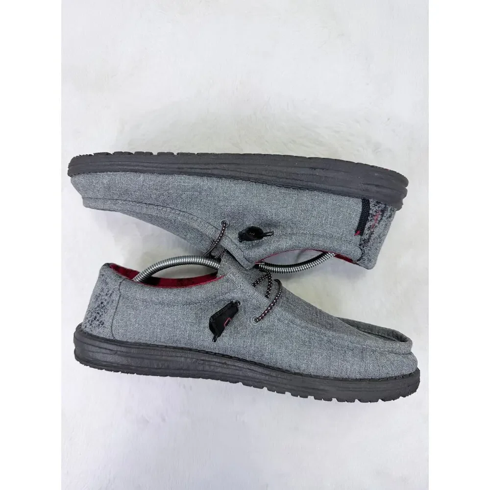 HEYDUDE Wally Eco Ascend Ripstop Grey Men's Slip-On Loafers Size 12